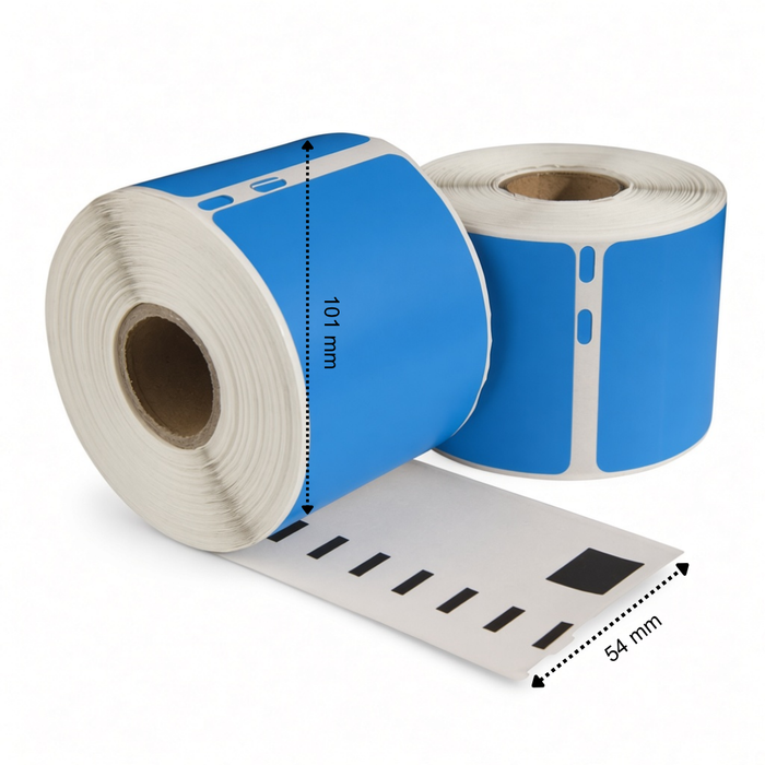 Dymo 99014 Blau kompatible Etiketten, 101 mm x 54 mm, 220 Etiketten, permanent