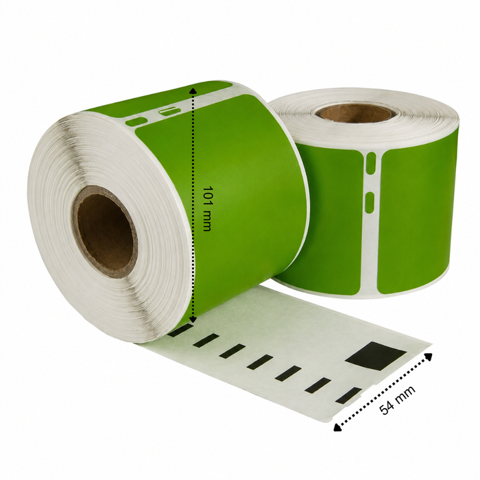 Dymo 99014 Grün kompatible Etiketten, 101 mm x 54 mm, 220 Etiketten, permanent
