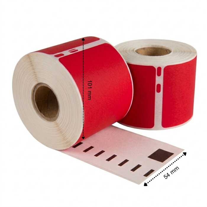 Dymo 99014 Rot kompatible Etiketten, 101 mm x 54 mm, 220 Etiketten, permanent