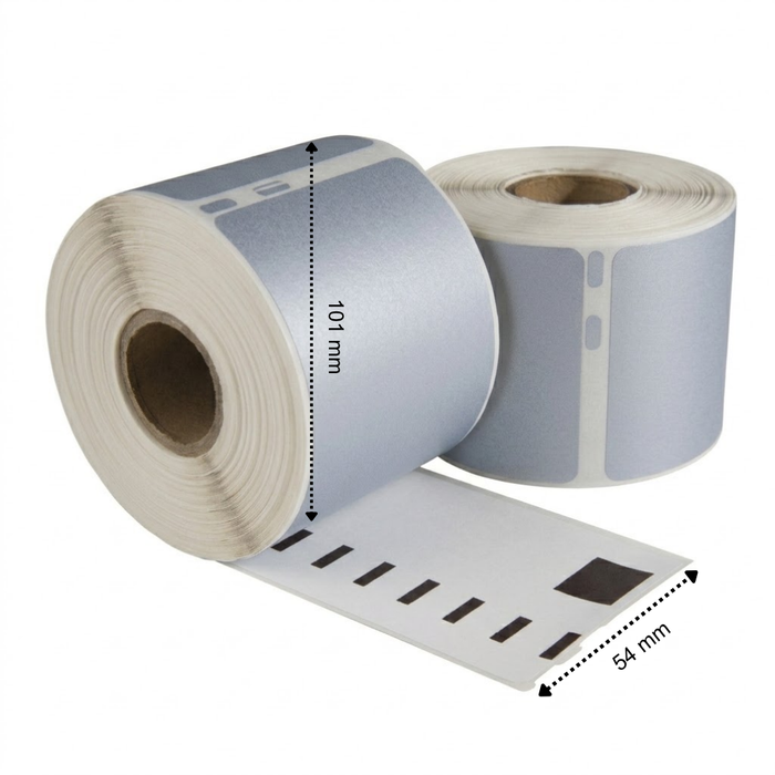 Dymo 99014 Silber-kompatible Etiketten, 101 mm x 54 mm, 220 Etiketten, permanent