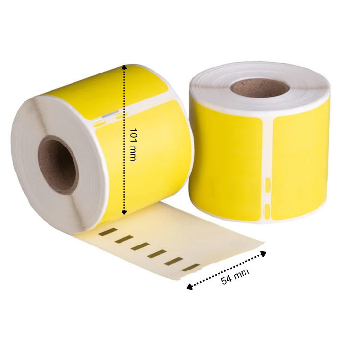 Dymo 99014 Gelb kompatible Etiketten, 101 mm x 54 mm, 220 Etiketten, permanent