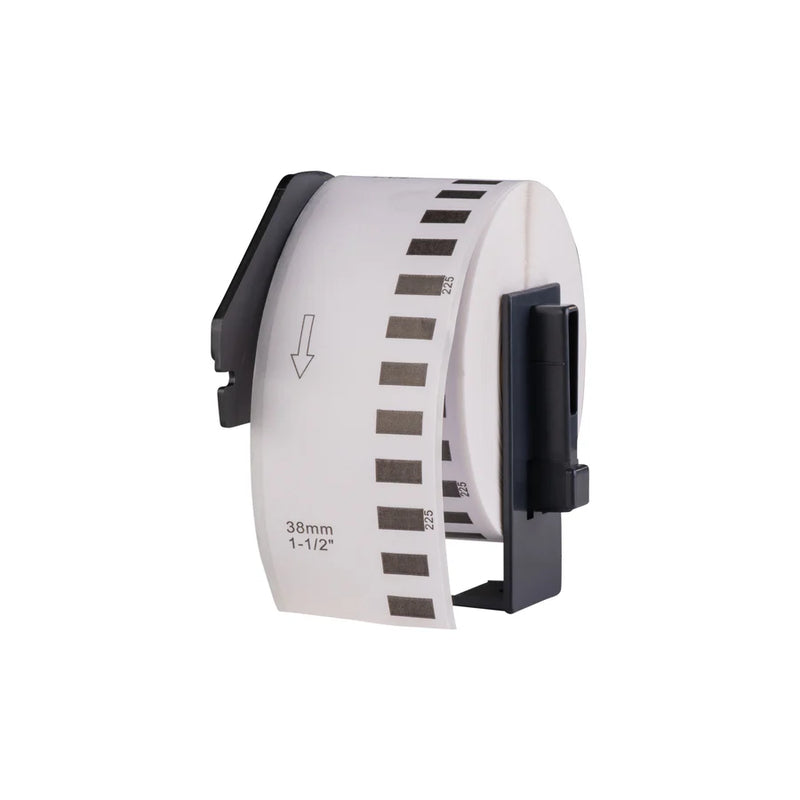 Brother DK-11208 kompatible Etiketten, 38 mm x 90 mm, 400 Etiketten pro Rolle, inkl. Brother-Halter, permanent