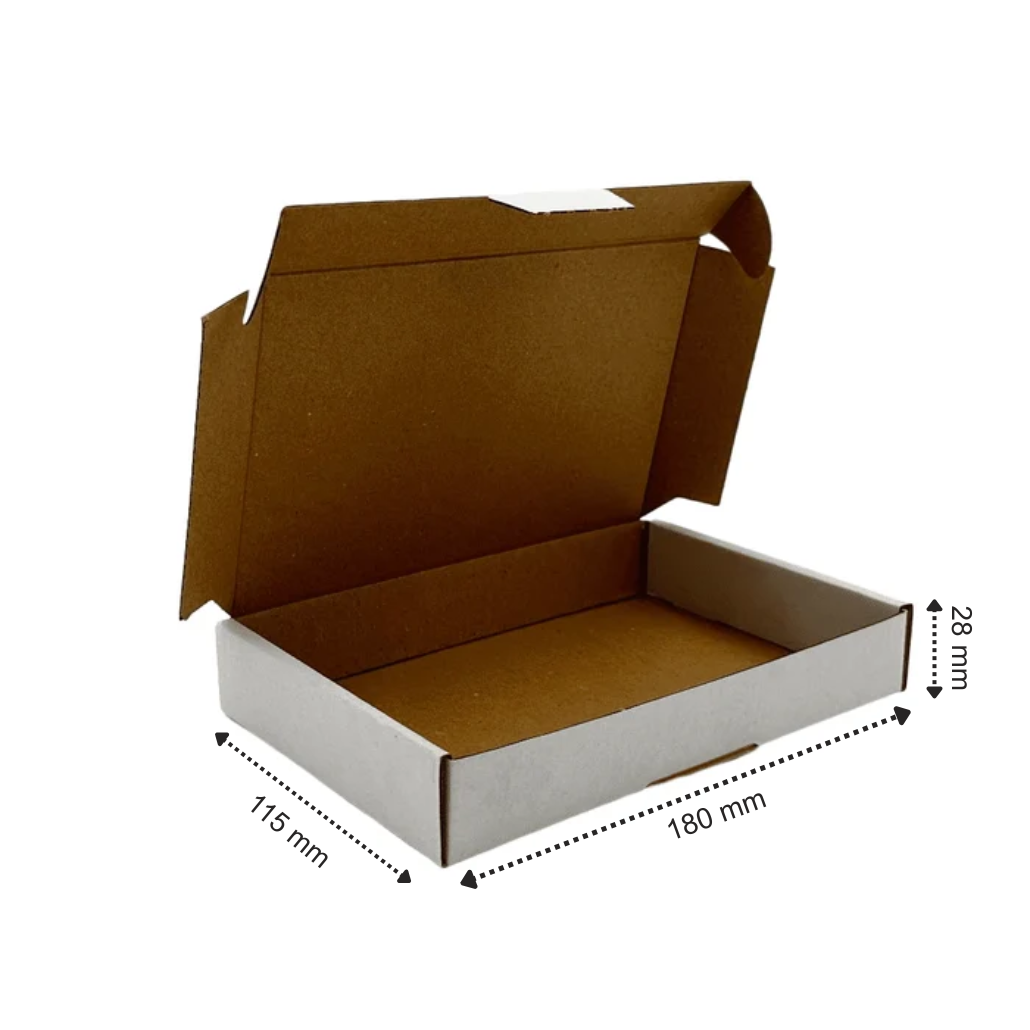 100 x A6 Briefkastenboxen weiß (180 x 115 x 28 mm)