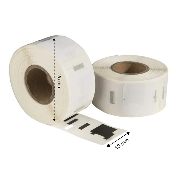 Dymo 11353 ablösbare / S0722530 kompatible Etiketten, 25 mm x 13 mm, 1.000 Etiketten pro Rolle, weiß