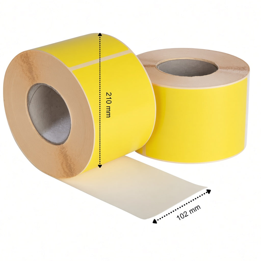 DHL Versandetiketten, 102 x 210 mm, 810 Etiketten, Thermal ECO, Gelb, permanent, Kern 76 mm