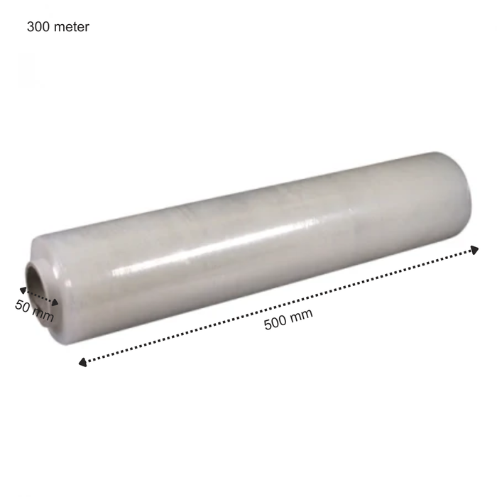 Handverpackungsfolie Transparent – ​​500 mm x 300 Meter – Kern 50 mm