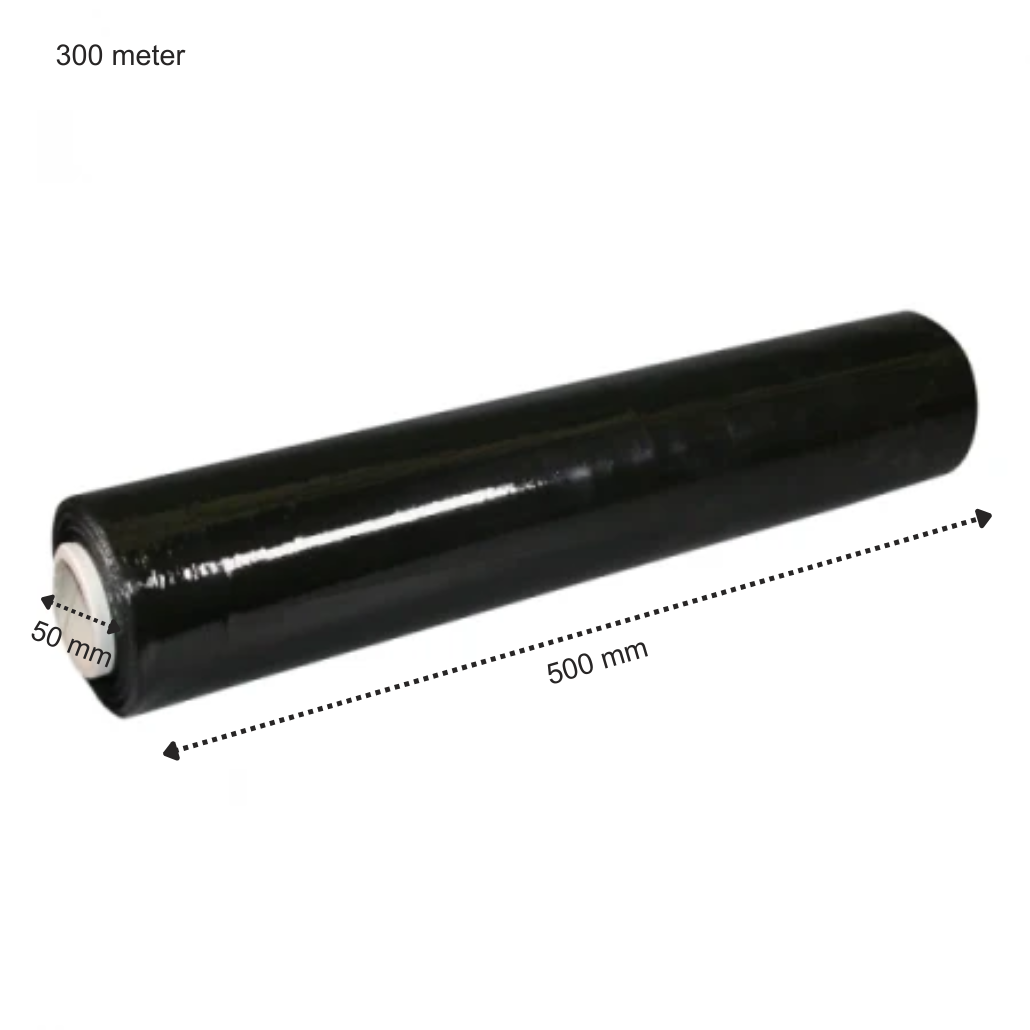 Handwickelfolie Schwarz – 500 mm x 300 Meter – Kern 50 mm