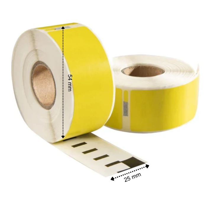 11352 / S0722520 kompatible Etiketten, 54 mm x 25 mm, 500 Etiketten pro Rolle, gelb, permanent