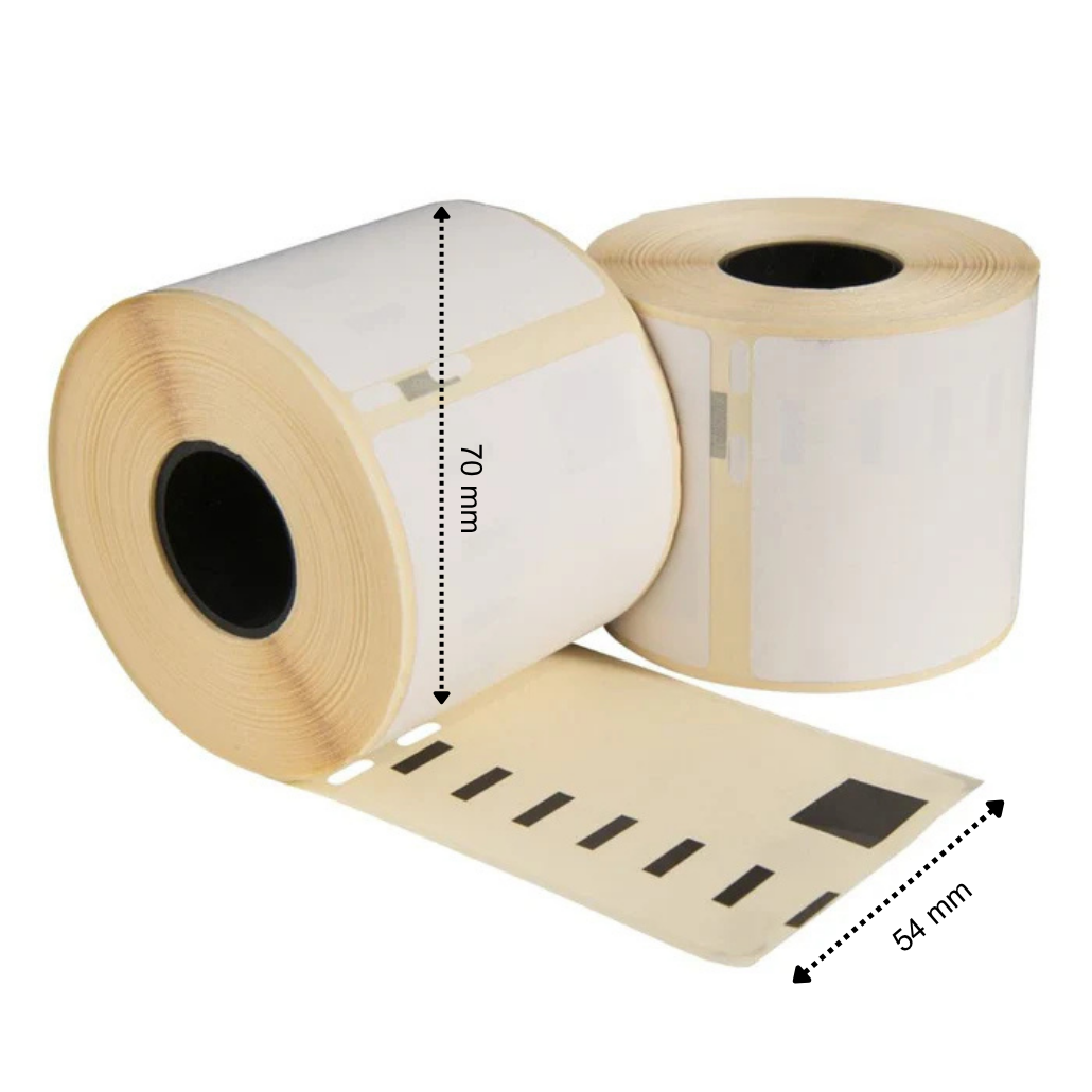 Dymo 99015 / S0722440 kompatible Etiketten, 70 mm x 54 mm, 320 Etiketten pro Rolle, weiß, permanent