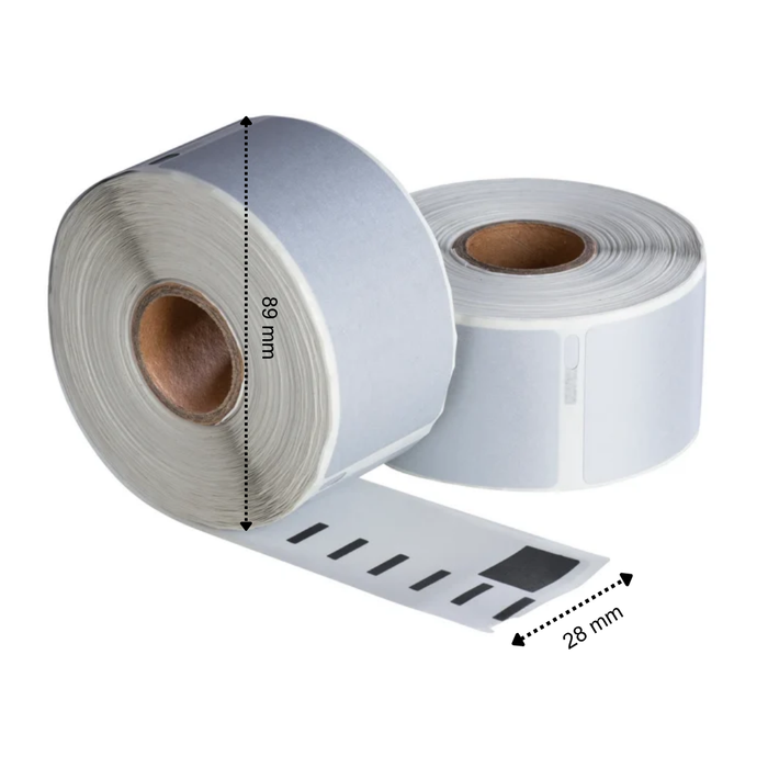 Dymo 99010 Silber-kompatible Etiketten, 89 mm x 28 mm, 260 Etiketten, permanent