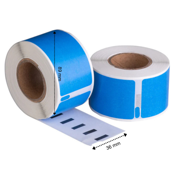 Dymo 99012 Blau kompatible Etiketten, 89 mm x 36 mm, 260 Etiketten, permanent