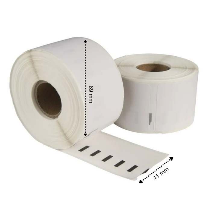 Dymo 11356 / S0722560 kompatible Etiketten, 89 mm x 41 mm, 300 Etiketten pro Rolle, weiß, permanent