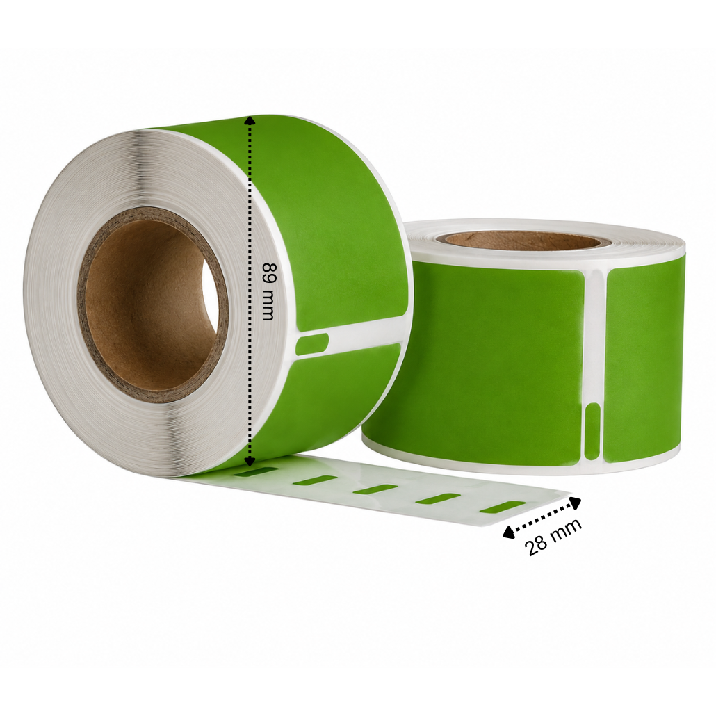 Dymo 99010 Green kompatible Etiketten, 89 mm x 28 mm, 130 Etiketten, permanent