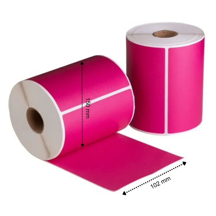 Versandetiketten Rosa, 102 mm x 150 mm, 280 Etiketten pro Rolle, Kern 25 mm, Thermal ECO, permanent