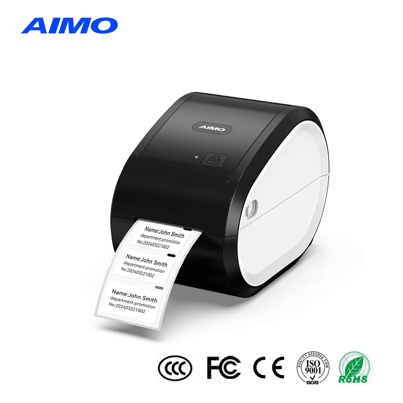 Aimo-Starterpaket: Aimo LabelWriter 650 inkl. 10 Rollen Dymo 99012 kompatibler Etiketten