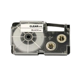 CASIO XR-12X Kompatibles Klebeband schwarz auf transparent 12 mm x 8 m