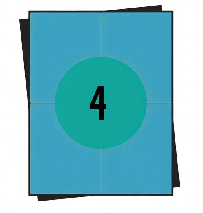 A4-Aufkleberbögen, 4 pro Blatt, 105 x 148 mm, weiß, permanent – ​​100 Blatt