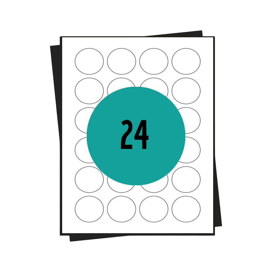 A4-Aufkleberbögen, 24 pro Blatt, 70 x 36 mm, weiß, permanent – ​​100 Blatt