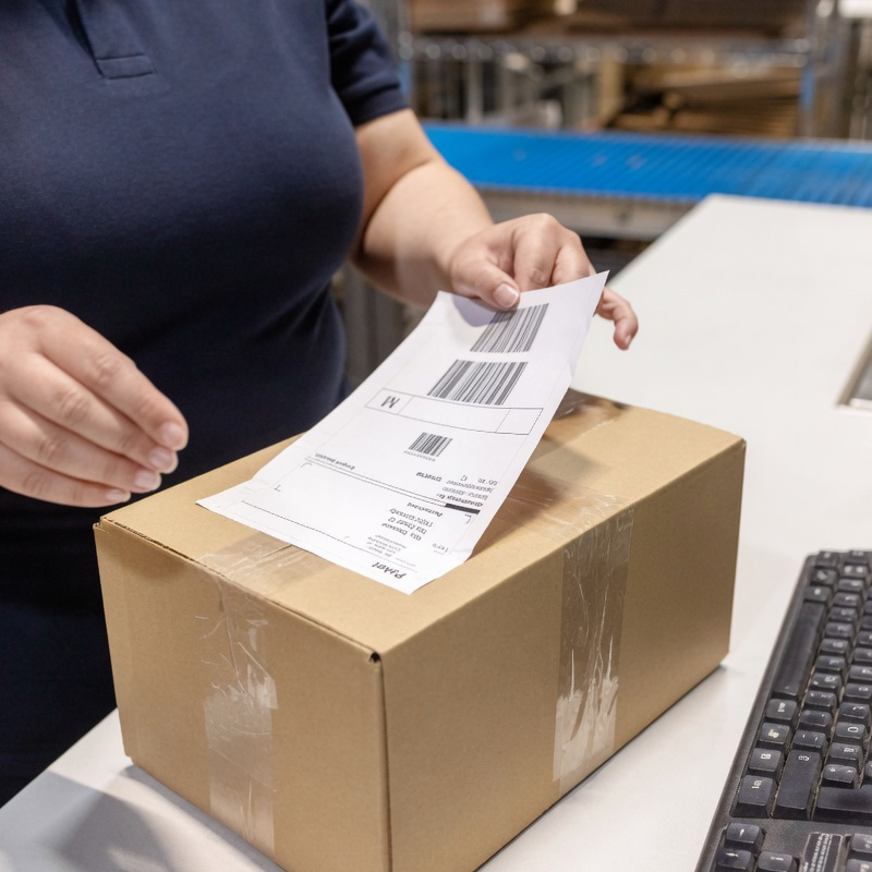 PostNL-Versandetiketten, 102 mm x 150 mm, 300 Etiketten pro Rolle, Kern 25 mm, weiß, Thermal ECO, permanent mit Perforation