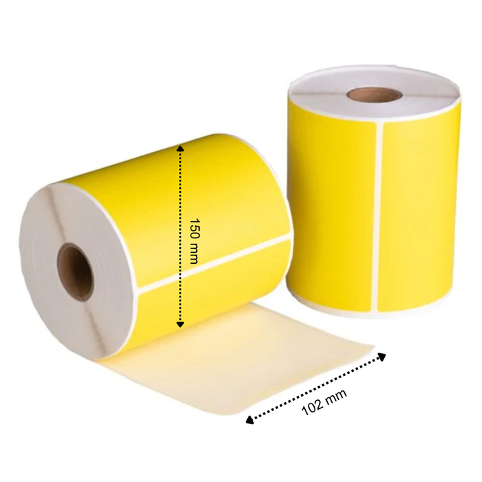 Versandetiketten gelb, 102 mm x 150 mm, 280 Etiketten pro Rolle, Kern 25 mm, Thermal ECO, permanent