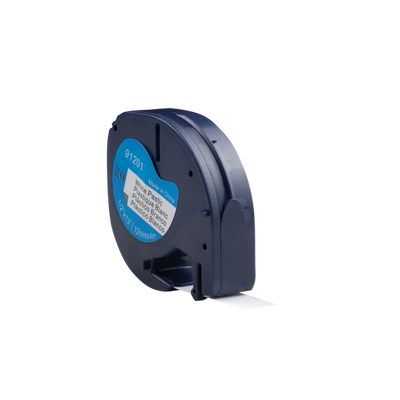 Dymo-kompatibles LetraTag 91205 (S0721650) Klebeband schwarz auf blau 12 mm x 4 m
