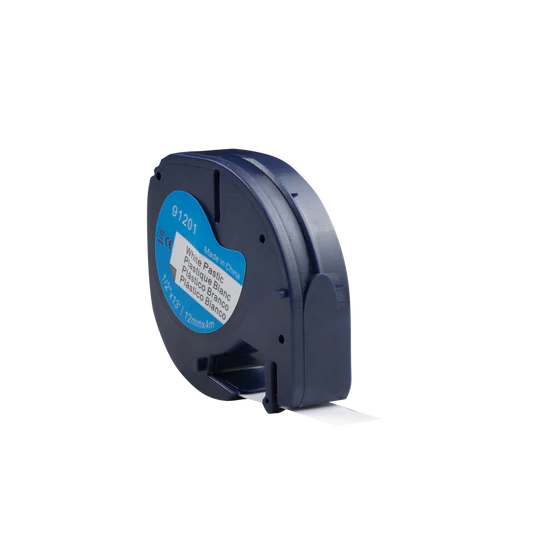 Dymo-kompatibles LetraTag 91205 (S0721650) Klebeband schwarz auf blau 12 mm x 4 m