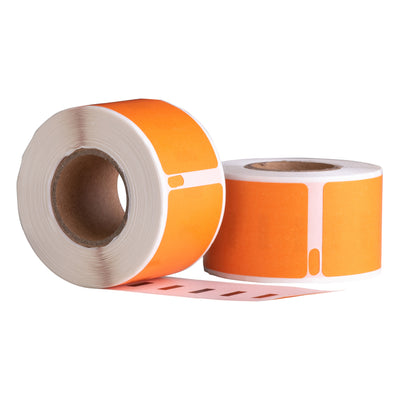 Dymo 99010 Orange kompatible Etiketten, 89 mm x 28 mm, 130 Etiketten, permanent