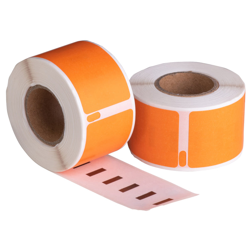 Dymo 99010 Orange kompatible Etiketten, 89 mm x 28 mm, 130 Etiketten, permanent