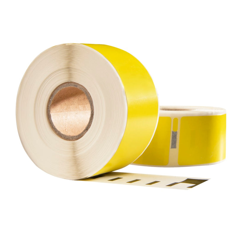 Dymo 99012 gelbe kompatible Etiketten, 89 mm x 36 mm, 260 Etiketten, permanent