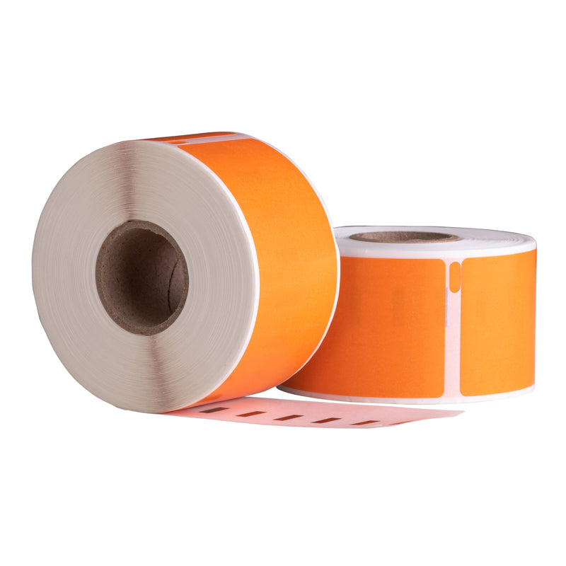 Dymo 99012 Orange kompatible Etiketten, 89 mm x 36 mm, 260 Etiketten, permanent