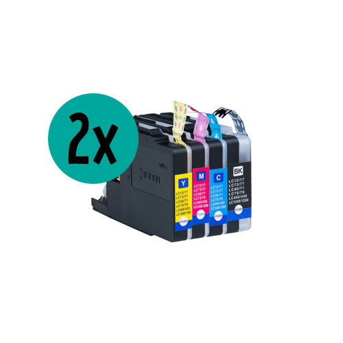 2 x Brother LC-1240 kompatible XL-Tintenpatronen CMYK-Rabattpaket