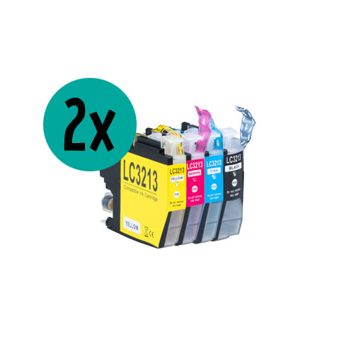 2 x Brother LC-3213 kompatible XL-Tintenpatrone CMYK-Rabattpaket