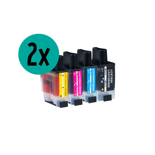 2 x Brother LC-900 kompatible XL-Tintenpatronen CMYK-Rabattpaket