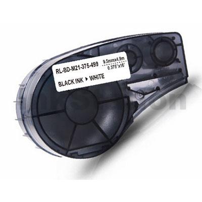Brady M21-375-499 Klebeband Vinyl schwarz auf weiß 9,53 mm x 4,88 m (kompatibel)