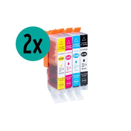 2 x Canon CLI-521-kompatibles CMYK-Vorteilspaket