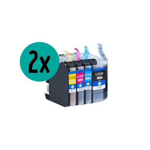 2 x Brother LC-22U CMYK-kompatible Tintenpatronen-Rabattpaket