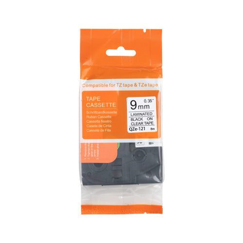 Brother-kompatibles TZe-621-Klebeband, Schwarz auf Gelb, 9 mm x 8 m