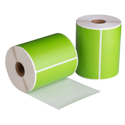 Versandetiketten grün, 102 mm x 150 mm, 280 Etiketten pro Rolle, Kern 25 mm, weiß, Thermal ECO, permanent