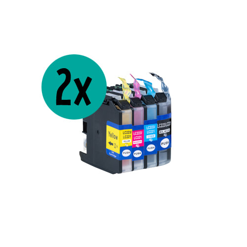 2x Brother LC-1000BK - LC-51BK - LC-970BK CMYK kompatible Tintenpatrone XL Rabattpaket