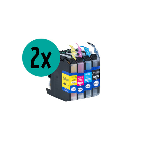 2 x Brother LC-123 kompatible XL-Tintenpatronen CMYK-Rabattpaket