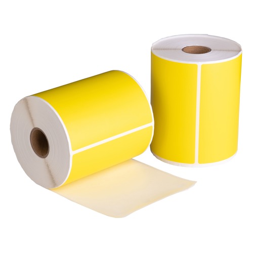 Versandetiketten gelb, 102 mm x 150 mm, 280 Etiketten pro Rolle, Kern 25 mm, weiß, Thermal ECO, permanent